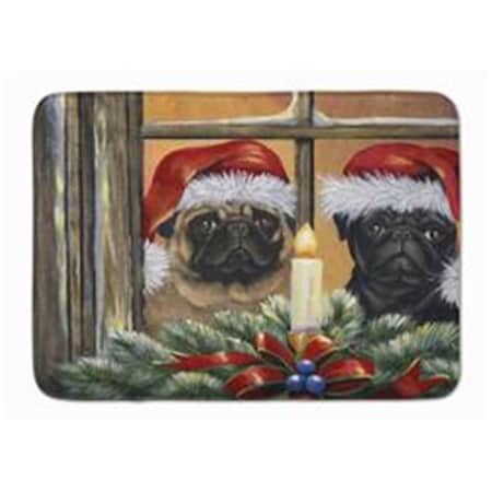 Carolines Treasures 19 x 27 in. Pug Christmas Anticipation Machine Washable Memory Foam Mat PPP3268RUG
